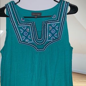 Teal Luxology dress.